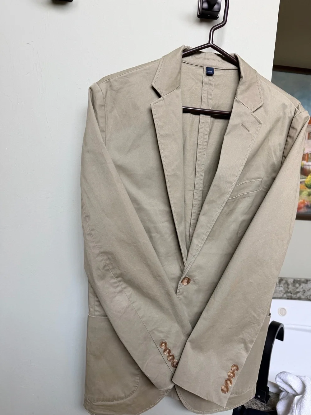 J. Crew Tan Trench Coat with Navy Label